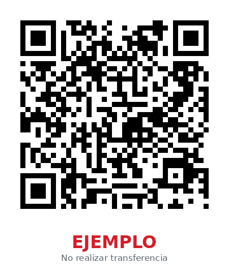 Código QR de ejemplo para la primera cuenta de donaciones