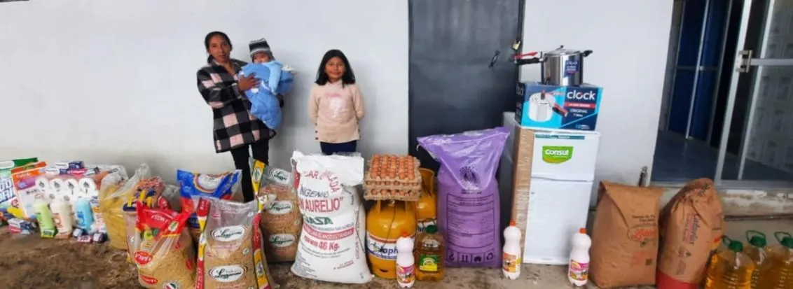 Entrega de víveres y productos básicos.